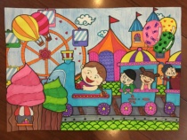 (Gold seller) Pure handmade on behalf of childrens creative hand-copied newspaper Childrens painting science fiction painting on behalf of painting customization