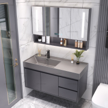 Bathroom cabinet rock table one-body basin wash basin modern simple smart bathroom wall washbasin moisture proof mirror cabinet