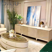 Light extravagant TV cabinet minimalist living-room solid wood film and TV cabinet Villa High-end Art Nets Red Lockers Furniture