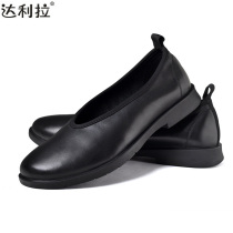 Dalila Dad Shoes Leather Round Mouth Father Shoes One Pedal Old Shoe Top Layer Soft Leather Arhat Monk Men Shoes