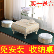  Simple Japanese Zen bed and breakfast Tatami coffee table Bay window small table coffee table Balcony windowsill collapsed rice low Kang table