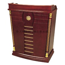 Oversized podium Hotel mahogany high-end reception desk company with drawer desk luxury affordable table