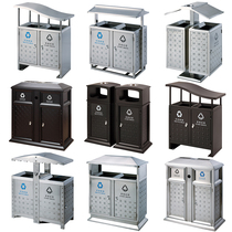 Outdoor garbage bin large stainless steel barrel commercial classification expansion screw leather box Sanitation garbage bin community