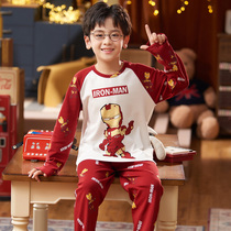 Boys pajamas spring and autumn cotton long sleeve childrens home clothes