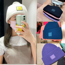 Japan acne studios Square Smiley LOGO wool classic curling wool warm hat for men and women