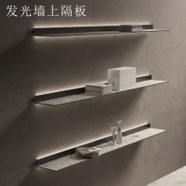 Luminous wall shelf Bookshelf Wall hanging wall shelf Wrought iron wall word partition Living room laminate display rack