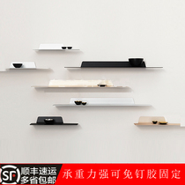 Wall decoration rack wrought iron partition plate flat panel living room TV background wall wall shelf Nordic wall newspaper rack