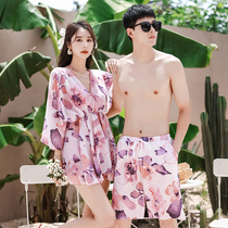 Water park swimsuit couple conservative men and women summer fat mm seaside sunscreen 2021 new honeymoon swimming thin