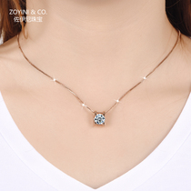 Personality Moissan stone 18K white gold bulls head clavicle necklace diamond pendant gold rose gold color gold