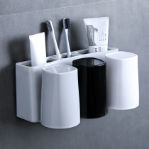 Suction wall type toothbrush shelve free of punch wall-mounted mouthwash cup wash containing box toilet Home creative tooth cylinder