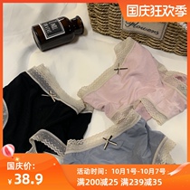 Modal underwear womens new 2020 explosive temperament cotton antibacterial lace regret graphene large size waist