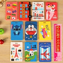 Silicone Korean cartoon creative suitcase luggage hanger tag luggage tag boarding pass listing can be customized