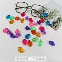 Yueshi props glasses shop window counter decoration stained glass plastic artificial shooting decorative colored stone