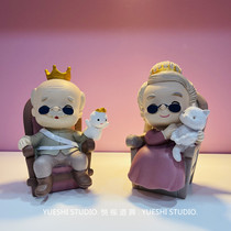 Grandpa and Grandma ornaments cute tea old man Old Lady tumbler glasses props reading glasses decoration ornaments