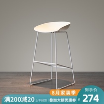 Nordic modern minimalist creative net red white casual bar chair bar table high bar chair wrought iron stool ins