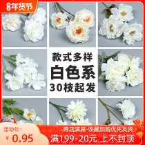 White wedding simulation flower flower flower material foreign peony fake flower silk flower Road flower flower arrangement arch flower arrangement flower ceiling decorative flower