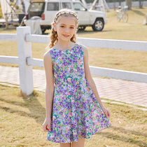 Girls Floral Dress Summer new style skirt Cotton poplin French vintage print sleeveless sundress