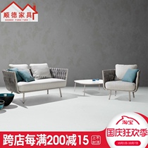 Nordic outdoor sofa rattan creative living room sun room sofa sales department open-air leisure courtyard sofa chair