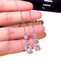 Wild earrings 2020 new fashion earrings femininity long ear line rhinestone zircon long simple earrings