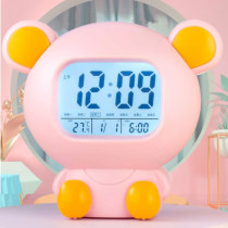 Bedhead alarm personality electronic night light silent cute children smart students with cartoon multi-function watch household