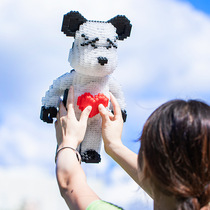 Violent Bear assembly ornaments gift diamond small particles large large large building block childrens toy puzzle adult puzzle