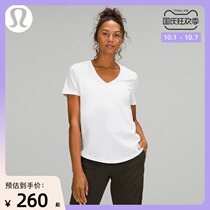 lululemon-Love Ladies V-collar T-shirt LW3EPGS