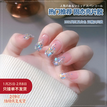 Solid sequins glue temperature elf with nail art flash mermaid color nail polish aurora drill autumn and winter 2021