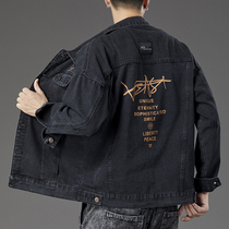 Spring and autumn workwear handsome denim jacket mens versatile loose Hong Kong style top trend Japanese trend brand casual jacket