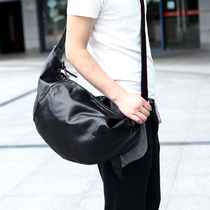 Hong Kong new Korean fashion Men leather travel Big bag trend leisure dumpling bag shoulder shoulder bag