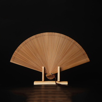 Full bamboo folding fan Japanese style Chinese style bamboo fan Ancient style Male bamboo small summer portable trumpet folding hollow out