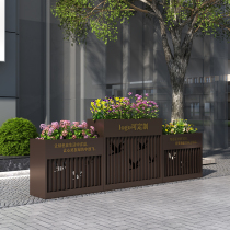 Outdoor Iron Art Flower Box Combined Commercial Street Road Flower Groove Fencing Real Estate Patio Outdoor Partition Flower Altars Flower Bar