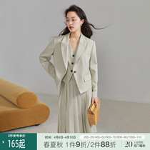 Vanth Blue En 22FS1244 Korean version suit jacket female spring and autumn this year popular little western suit short career suit