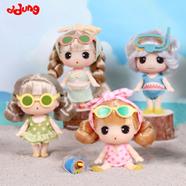 ddung winter jitsu summer beach series blind box doll creative gift cute girl heart Tide play ornaments