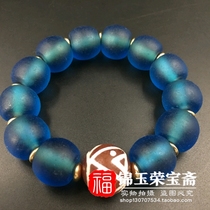 Japanese antique Old collection Antique antique miscellaneous old glass bead bracelet jewelry Frosted Buddha bead bracelet
