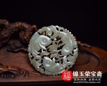 Antique ancient jade old Jade fish pendant Qing Dynasty Jade genuine antique old Hetian Jade year old pendant bag old