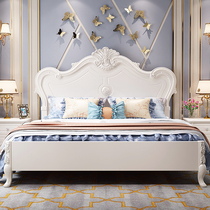 European bed double bed master bedroom modern minimalist solid wood princess wedding bed 1 8 meters minimalist idyllic luxury storage bed