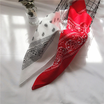 Small square scarf female cotton Korean Europe and the United States Joker sweat scarf sports headband street dance exo with headband mens tide card