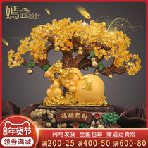 Zucai gourd ornaments citrine hair tree living room wine cabinet decorations open shop opening to give gifts to move to a new home