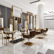 Internet celebrity barbershop mirror table hairdressing shop mirror simple modern fashion hair salon special mirror cabinet integrated European style