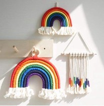 ins Nordic style 7 color rainbow weaving pendant Childrens room creative decoration pendant Kindergarten background wall layout