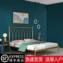 Nordic Iron Bed Double Bed 1 8 Golden Princess Bed Net Red Bed 1 5 Simple Modern Children's Iron Frame Bed 1 2