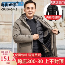 Dad winter coat middle-aged and elderly cotton-padded clothes men plus velvet thickened autumn and winter down cotton padded jacket middle-aged people spring