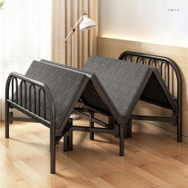 Folding bed single home lunch bed strong and durable double lunch bed portable small bed rental house simple bed
