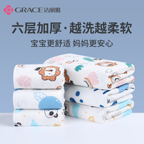  Jie Liya newborn baby gauze towel Childrens pure cotton face towel baby saliva towel bath towel super soft spring and summer