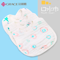 Jielia baby saliva towel cotton gauze baby eating bib bib suction autumn and winter newborn products