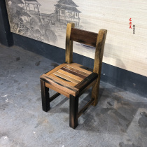 Old boat wood backrest dining table chair chair boat wood solid wood home simple modern single wooden chair for family