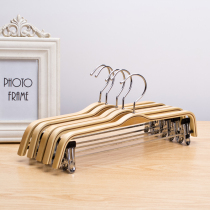 Environmental protection solid wood non-slip hanger Bamboo and wood splint pants rack Simple and stylish space-saving wooden pants clip pants corner rack