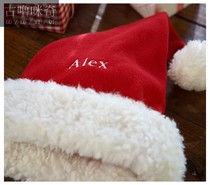 Spot foreign trade plush luminous Christmas hat with great beard quality woolen circle large infant child adult embroidered