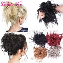 European and American wig Hairband rubber band hair jewelry chicken tail female wig hair bun chemical fiber bract head curly hair bag