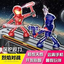 Pocket fighter competitive double parent-child interactive battle educational childrens toys handmade bamboo people splicing building blocks